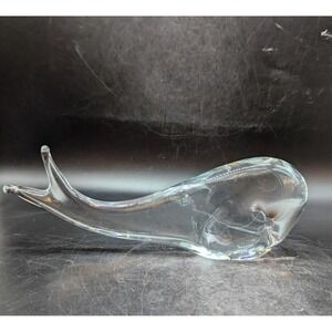 Vintage Mid-Century Art Glass Whale Sculpture‎ FM Konstglas Ronneby Sweden 11.5"